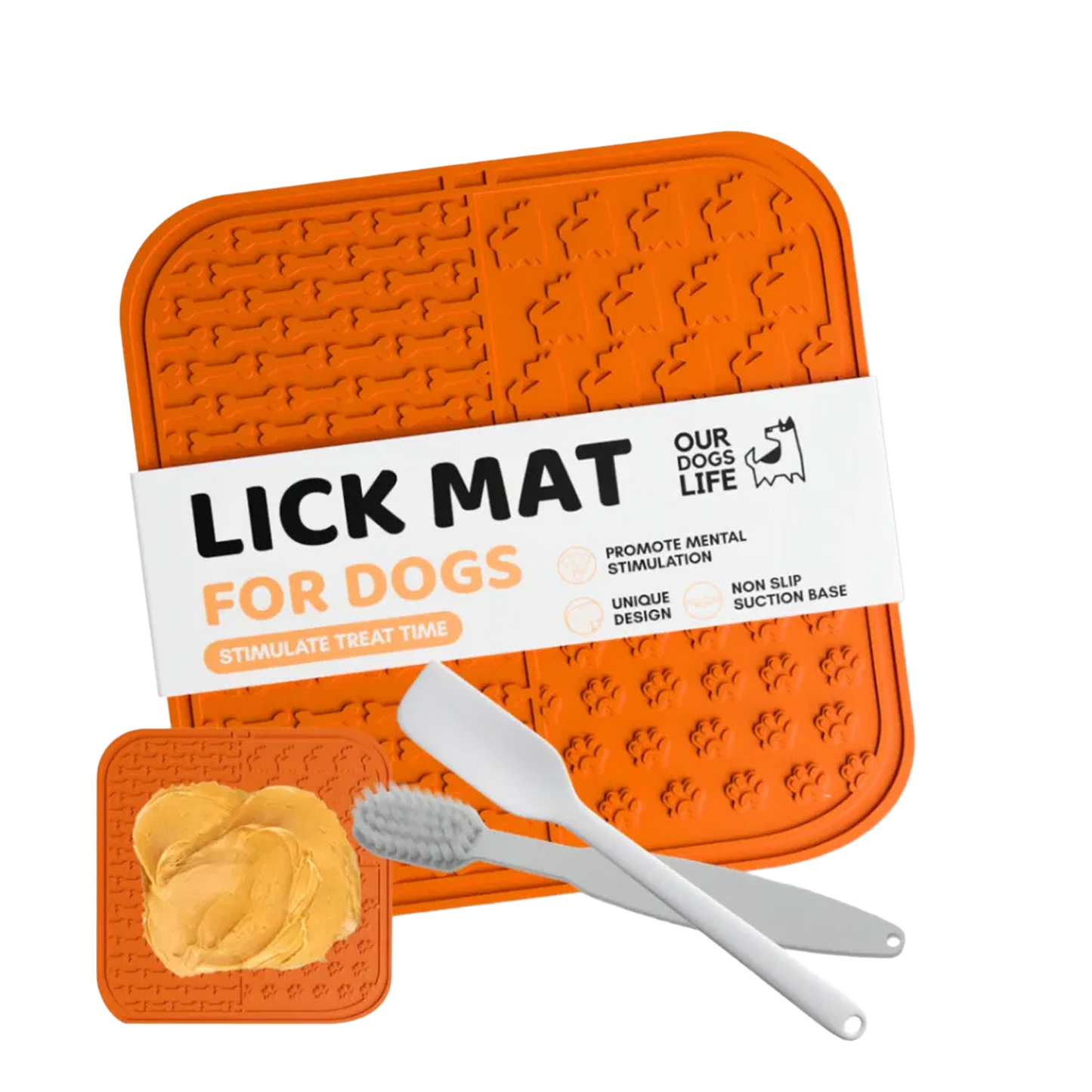 Dogs Life Lick Mat For Dogs with Spreader & Brush