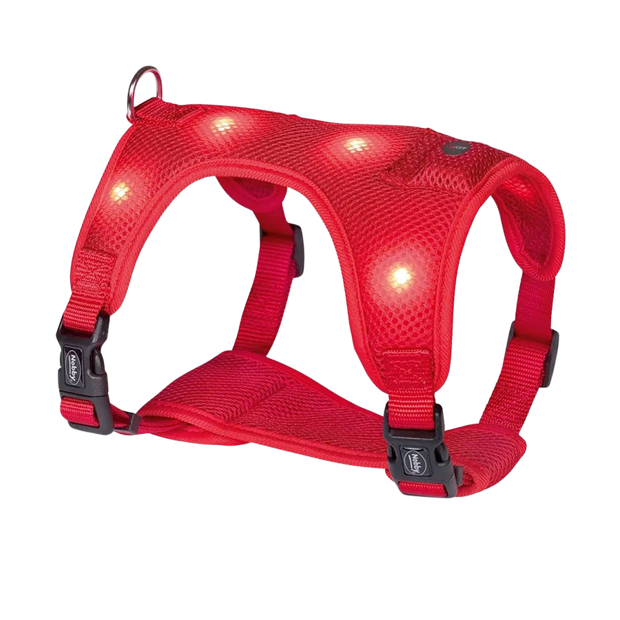 Nobby Flash Mesh LED Harness - Red