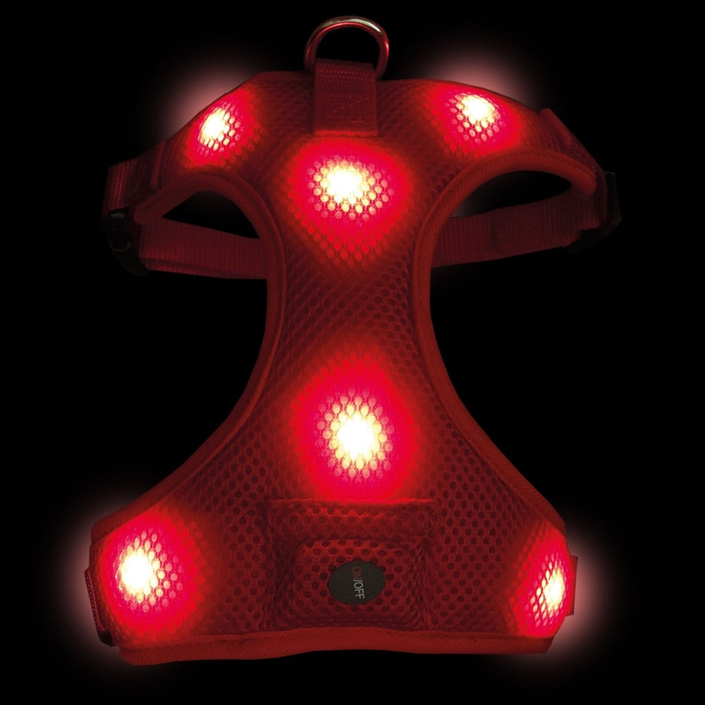 Nobby Flash Mesh LED Harness - Red