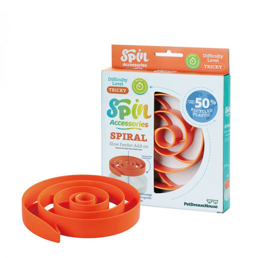 PetDreamHouse SPIN Accessories Spiral Slow Feeder - Orange