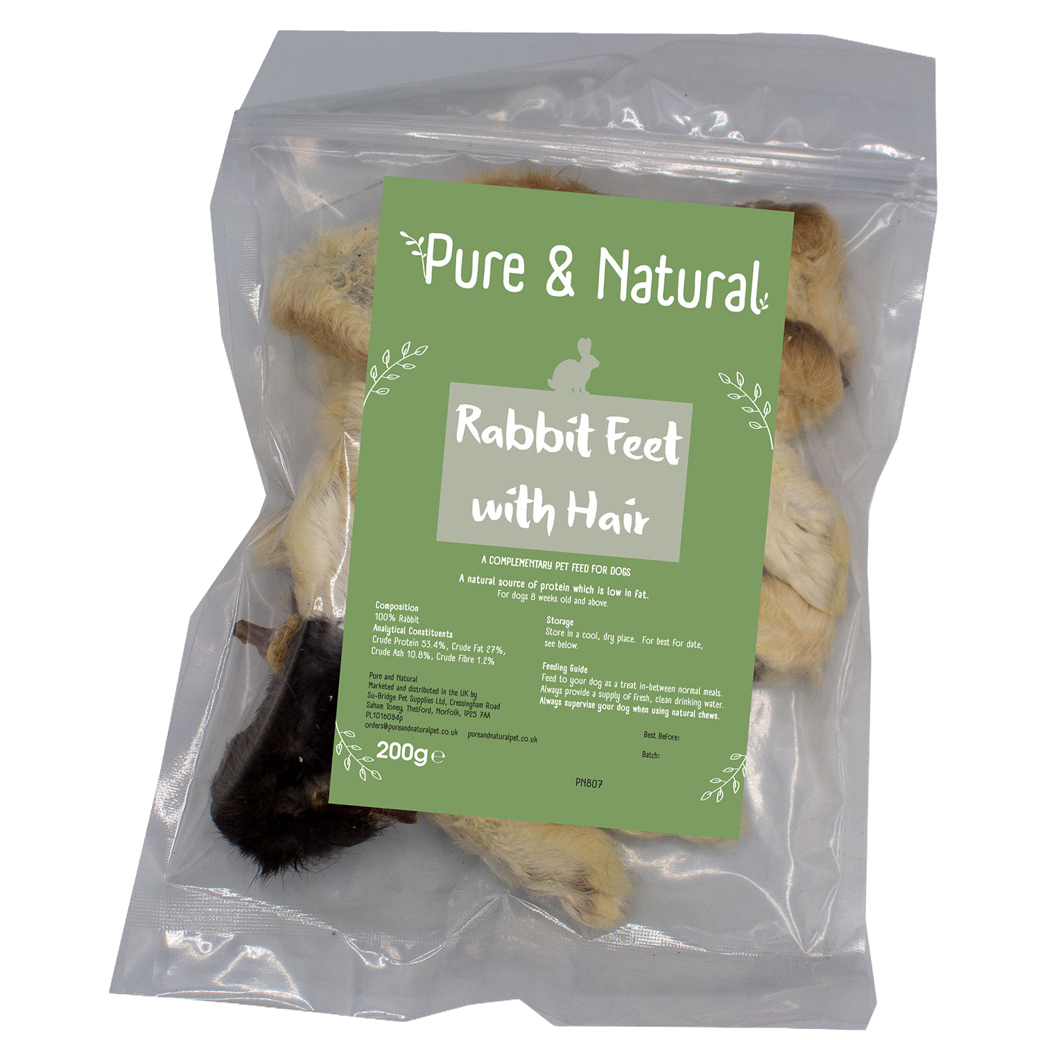Rabbit Feet With Hair – Pure & Natural
