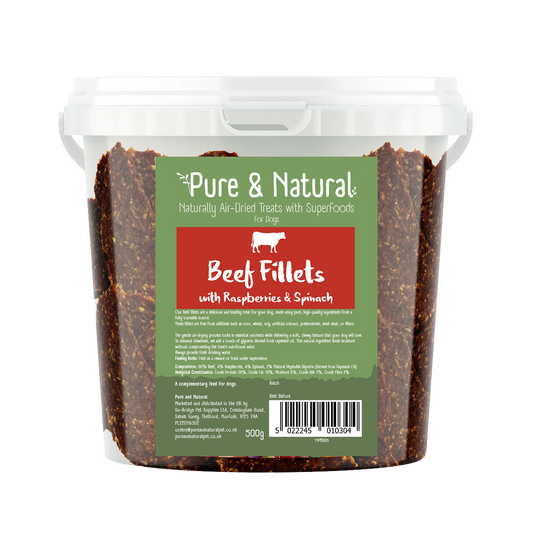 Beef Fillets with Raspberries & Spinach Tub