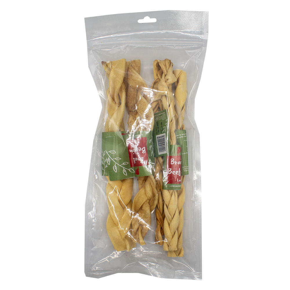 Braided Beef Skin Large 30cm 5pk