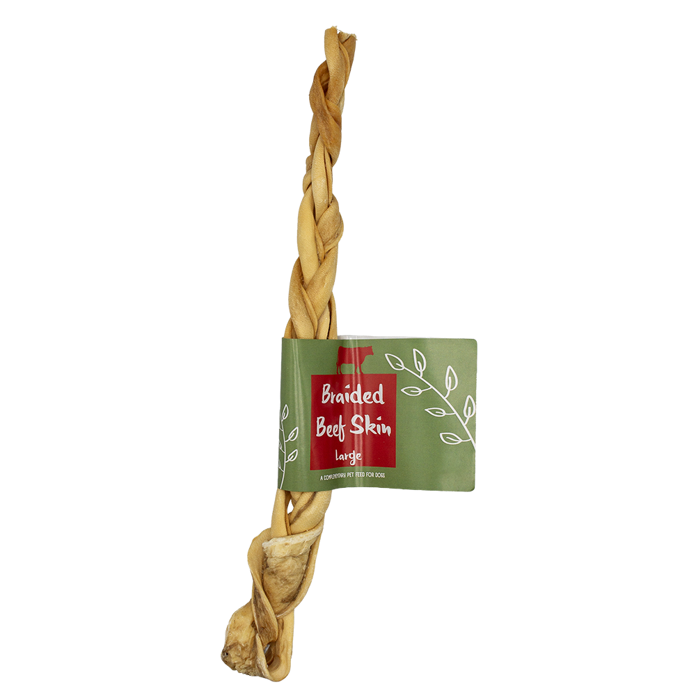 Braided Beef Skin Large 30cm 5pk