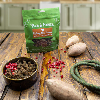 Turkey Mini Bones with Pomegranate & Sweet Potato