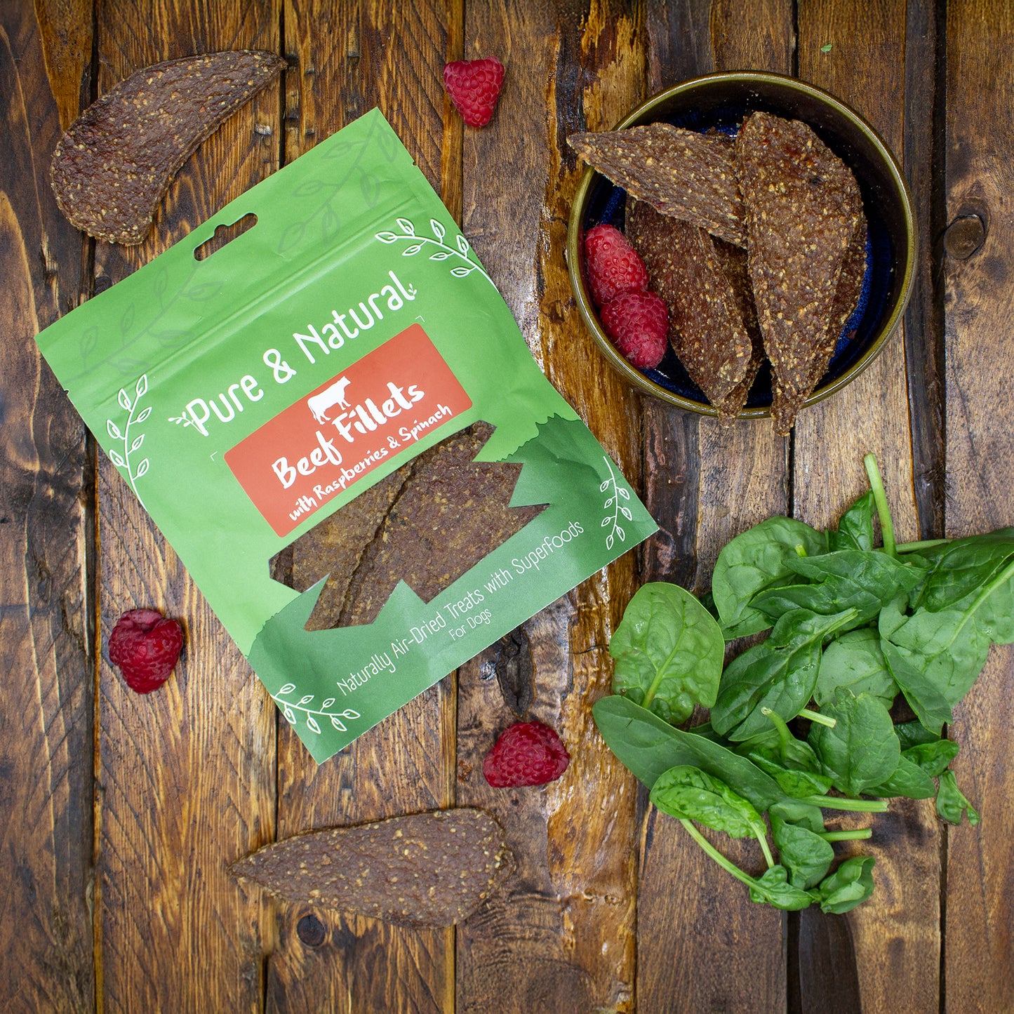 Beef Fillets with Raspberries & Spinach